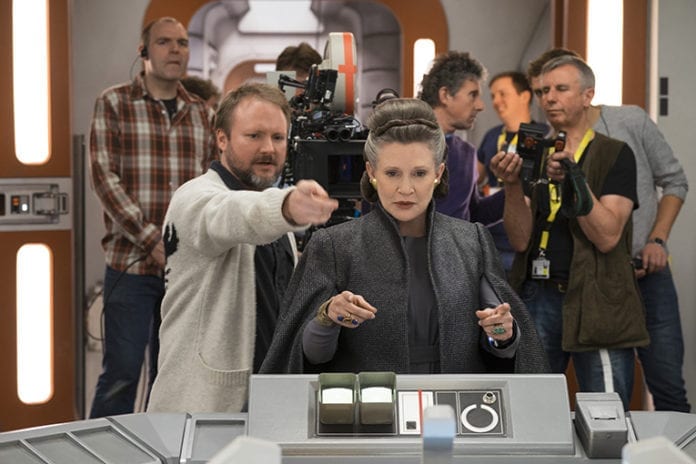 Carrie Fisher en el rodaje de Star Wars: El último Jedi