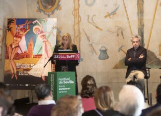 El Festival de Sevilla anuncia 66 títulos andaluces y 21 estrenos mundiales Angie Moreno, delegada de Turismo y Cultura del Ayuntamiento de Sevilla, y el director del festival, Manuel Cristóbal. (© lolo vasco)